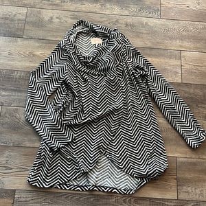 Skies Are Blue Wrap Button Cowl Neck Sweater